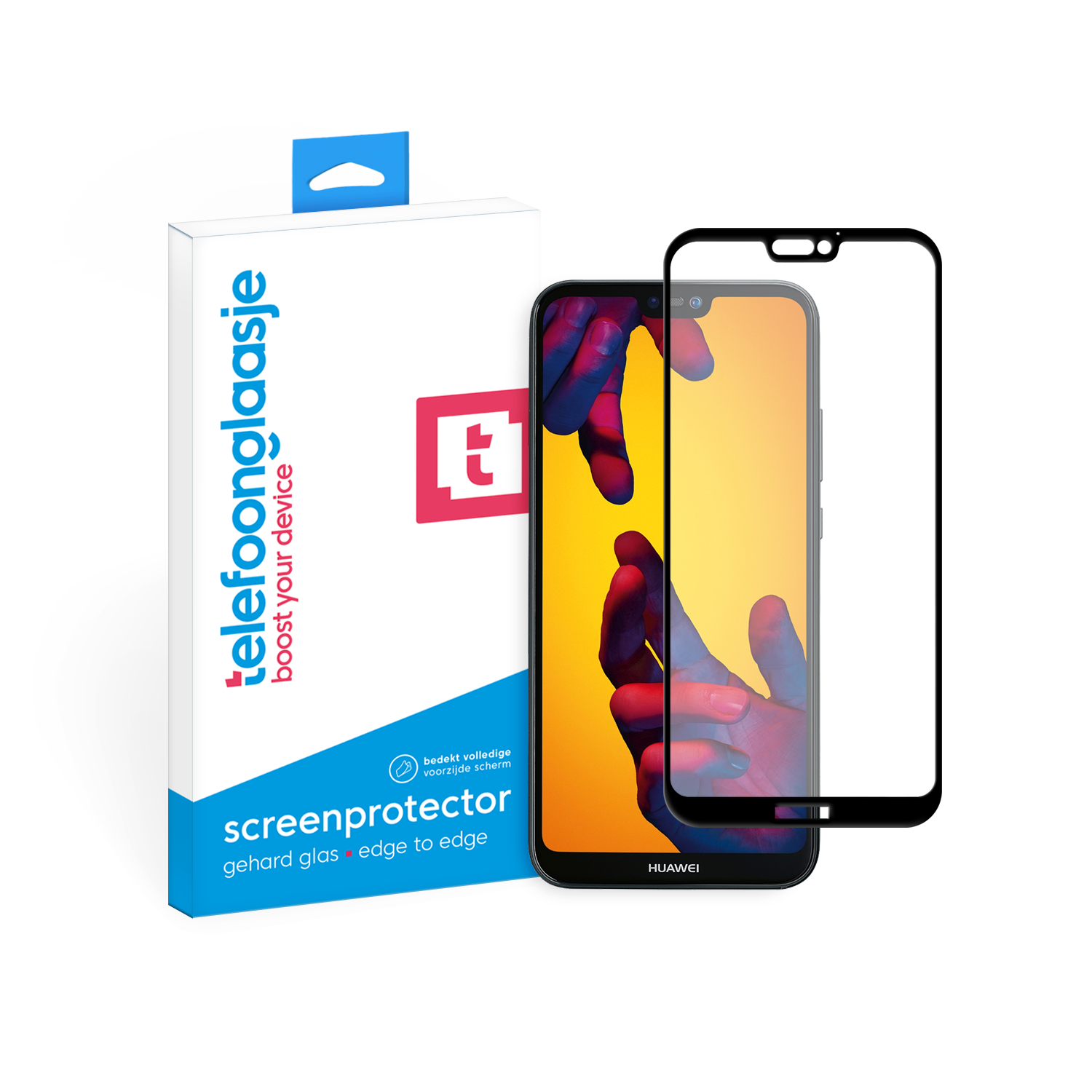 Huawei P20 Lite screenprotector gehard glas Edge to Edge