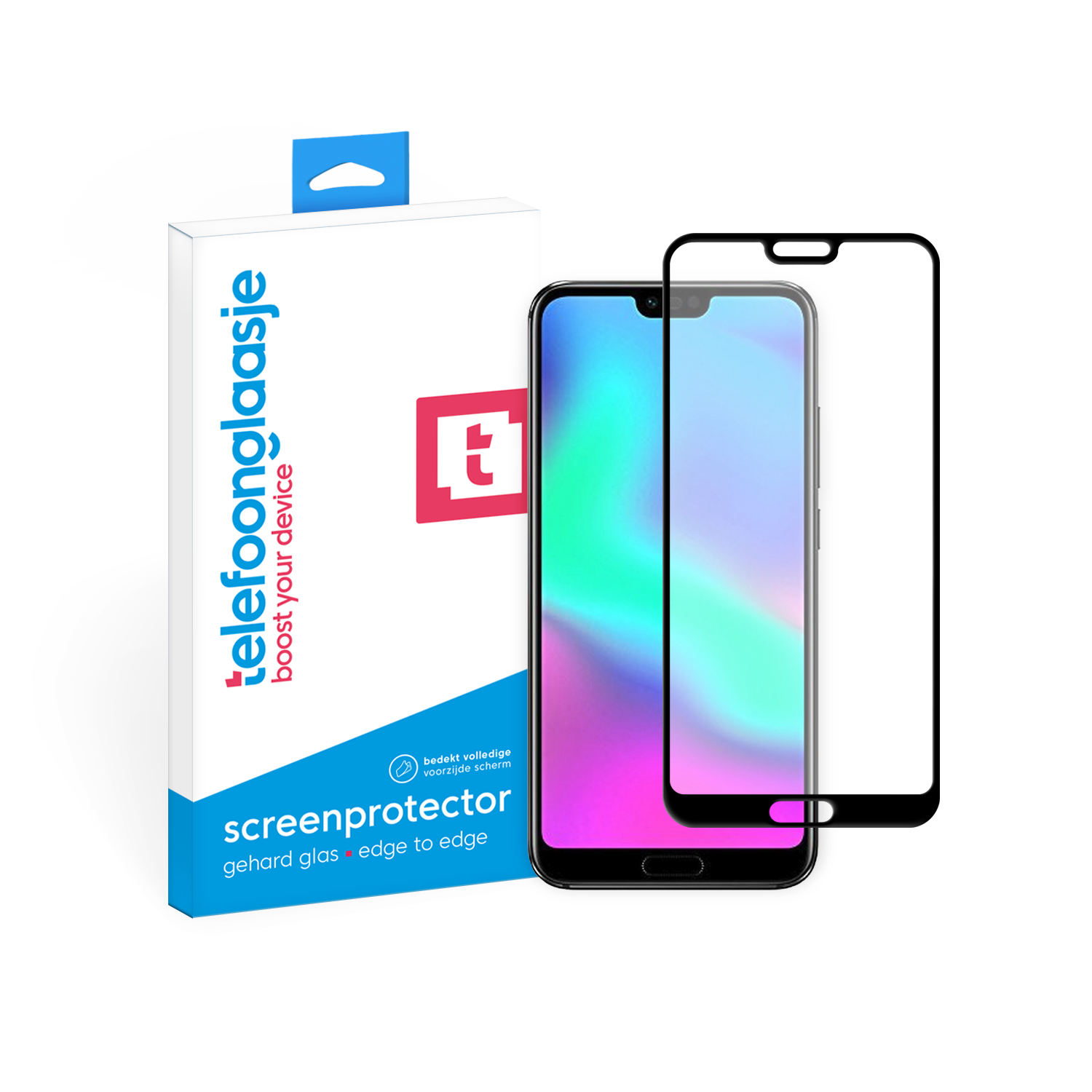 Honor 10 screenprotector gehard glas Edge to Edge