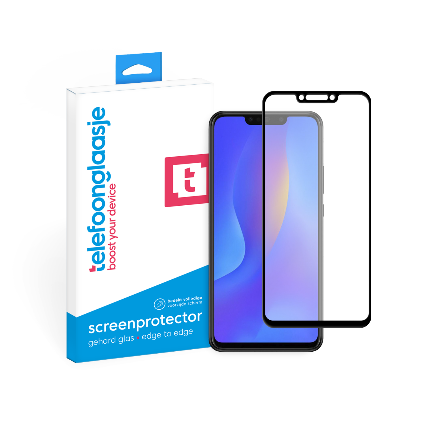 Huawei P Smart Plus 2018 screenprotector gehard glas Edge to Edge