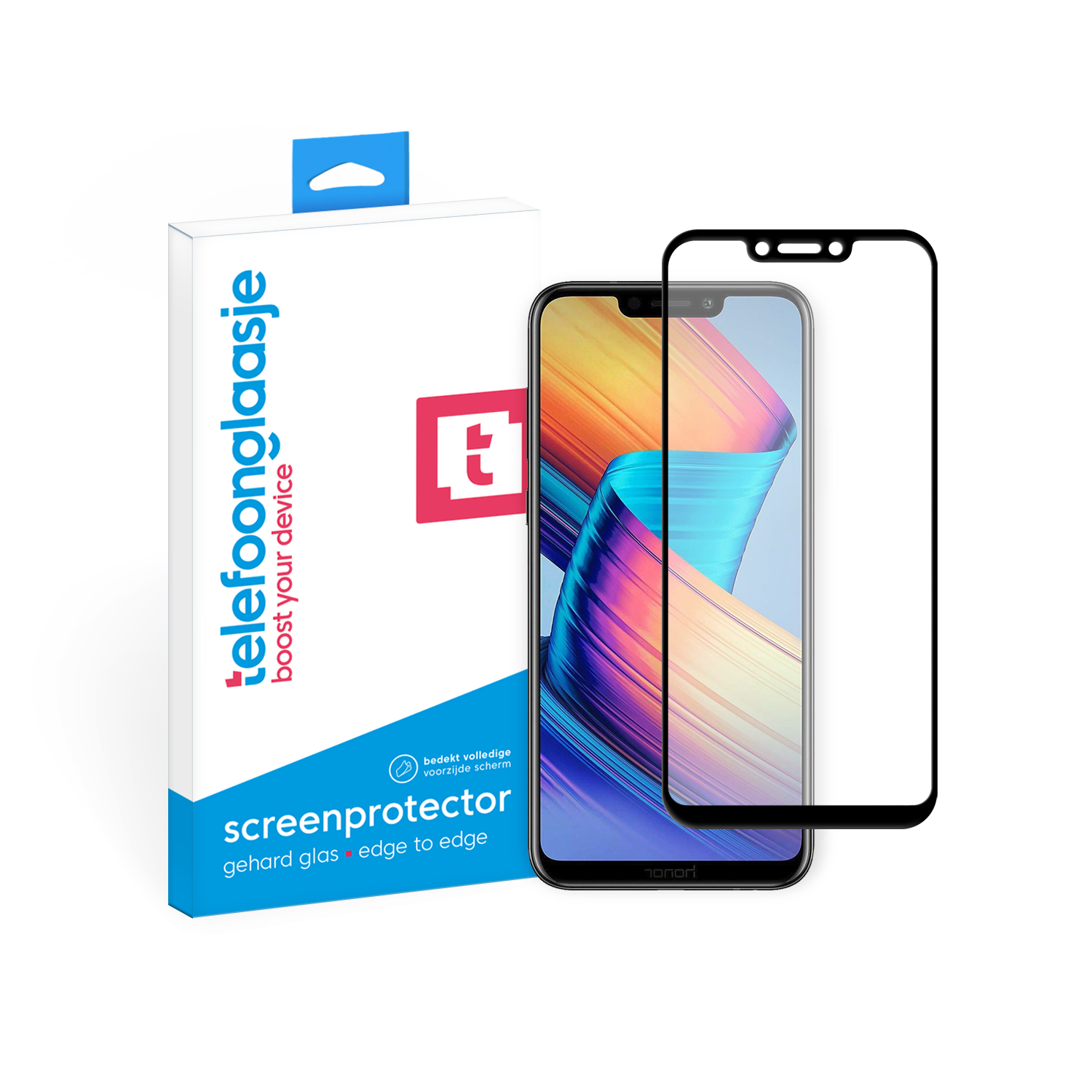 Honor Play screenprotector gehard glas Edge to Edge