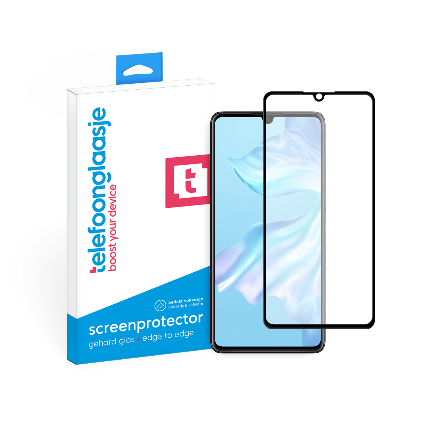 Huawei P30 screenprotector gehard glas Edge to Edge