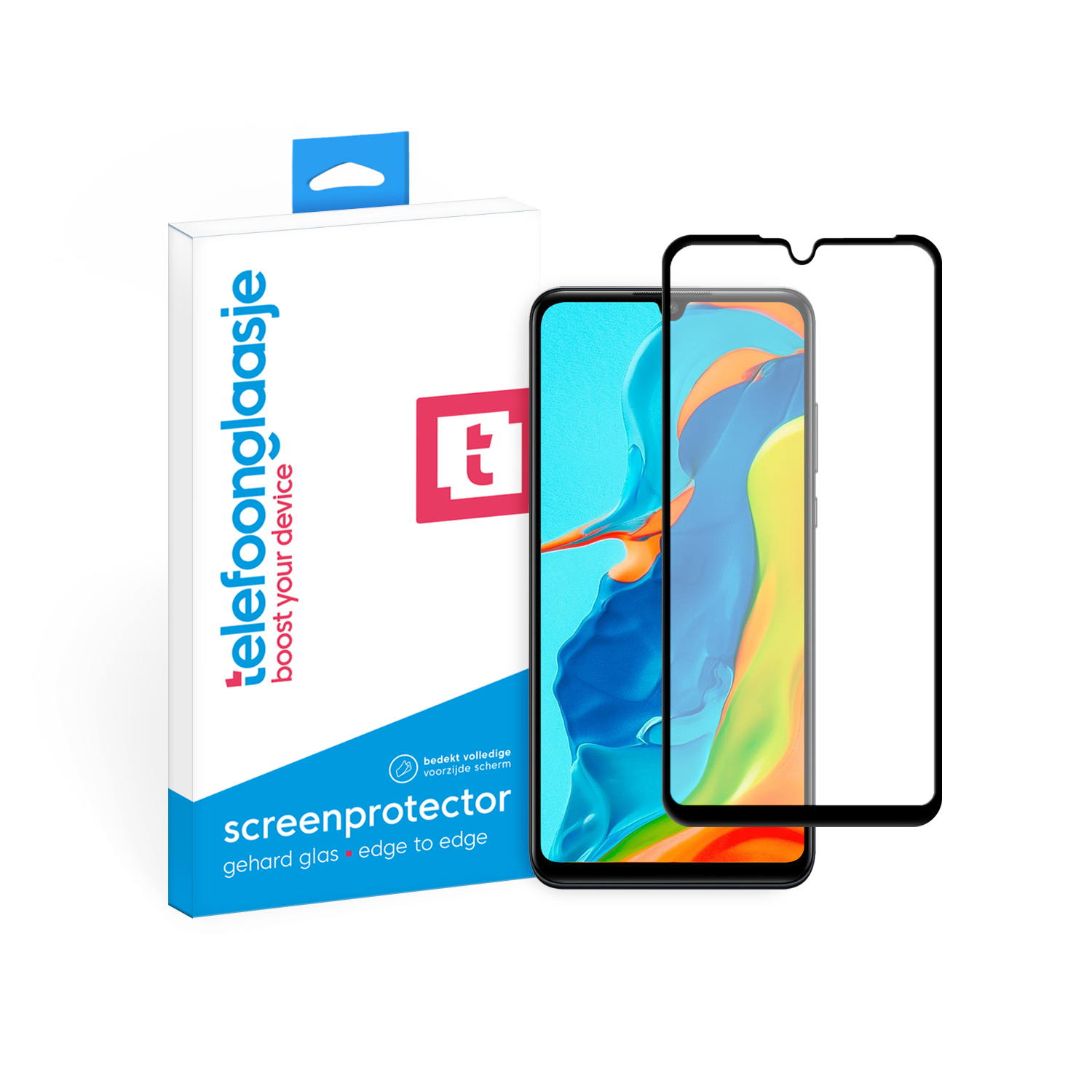 Huawei P30 Lite screenprotector gehard glas Edge to Edge