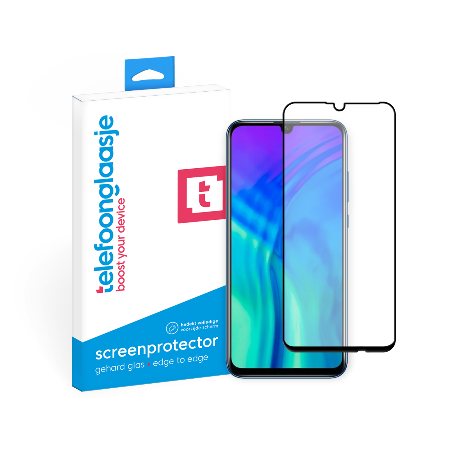 Honor 20 Lite screenprotector gehard glas Edge to Edge